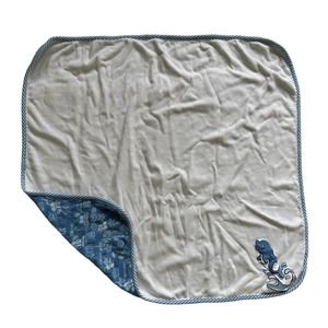 Small Wonders Blue White Whale Cotton Baby Blanket Sun Hawaii Aloha Ocean Travel